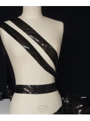 Black Shiny Sequin Trimming