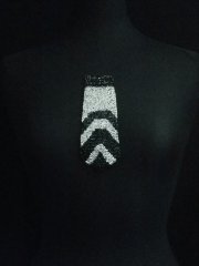 Black/Silver Beaded Iron On Tie
