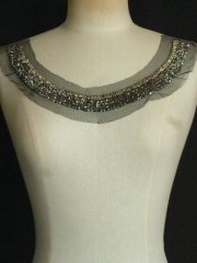 Black/ Silver Beaded Round Net Neck Piece