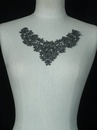 Black/Silver Lurex Crochet Neck Piece