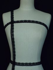 Black Stretch Scalloped Edge Lace Trim