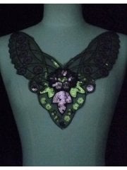 Black With Multi-Coloured Sequin Net Neck Piece