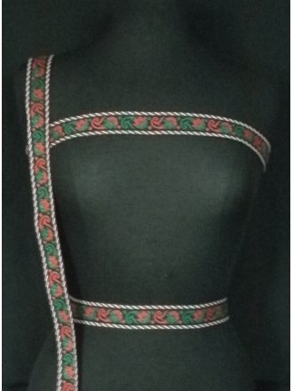 Black With Red/Green Paisley Print Trim