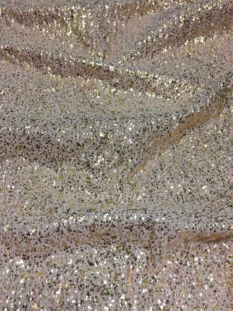 Bodré Crinkle Metallic Foil Stretch Fabric- Peach/Gold SQ126 PCHGD