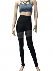 Body Control Super Stretch High Waist Shiny Lycra Leggings- Black BK