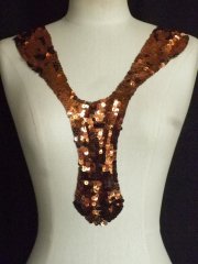 Bronze Brown Sequin Net Neck Piece