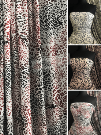 Bubble Crepe Woven Blouse/ Dress Fabric- Leopard Print SQ434