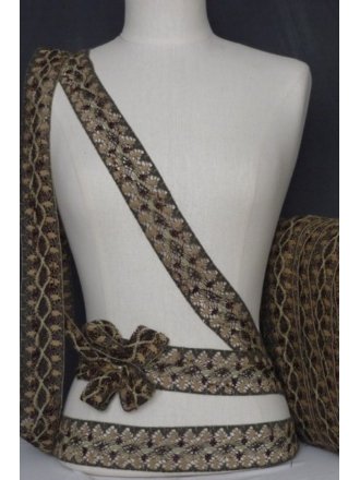 Camouflage Green Cotton Crochet Lurex Trim