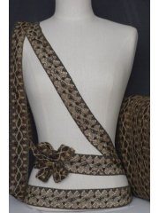 Camouflage Green Cotton Crochet Lurex Trim