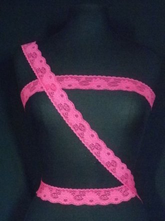 Cerise Pink Floral Lace Trim