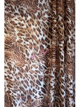 Chiffon Silk Sheer Fabric- Burnt Ember Leopard SQ958 RST