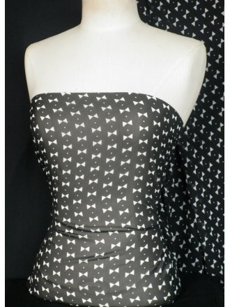 Chiffon Soft Touch Sheer Fabric - Black/White Bow Tie Q1251 BKWHT