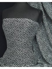 Chiffon Soft Touch Sheer Fabric- Black/White Honey Corn Q1178 BKWHT