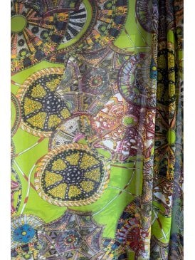 Chiffon Soft Touch Sheer Fabric- Boho Lime/Multi SQ952 LMLT