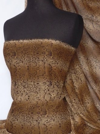 Chiffon Soft Touch Sheer Fabric - Brown Snake Q998 BRN