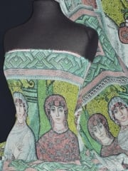 Chiffon Soft Touch Sheer Fabric - Cathedral Mosaic Green CHF181 GRMLT
