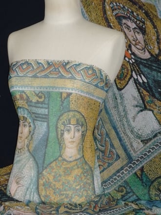 Chiffon Soft Touch Sheer Fabric - Cathedral Mosaic Yellow CHF181 YLMLT
