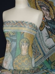 Chiffon Soft Touch Sheer Fabric - Cathedral Mosaic Yellow CHF181 YLMLT
