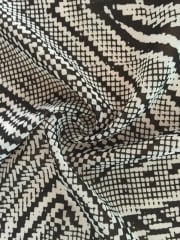 Chiffon Soft Touch Sheer Fabric- Diamond Maze Black/Ivory CHF224 BKIV