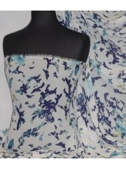 Chiffon Soft Touch Sheer Fabric - Flutter Butterfly CHF55 BLWH