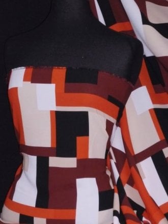 Chiffon Soft Touch Sheer Fabric - Geo Tribal CHF246 ORMLT