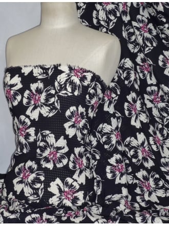 Chiffon Soft Touch Sheer Fabric- Hawaiian Hibiscus CHF195 PPL