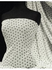 Chiffon Soft Touch Sheer Fabric - Love Hearts Q1108 BKIV