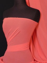 Chiffon Soft Touch Sheer Fabric Material- Coral Q354 CRL