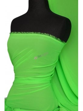 Chiffon Soft Touch Sheer Fabric Material- Flo Green Q354 FLGR