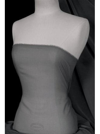 Chiffon Soft Touch Sheer Fabric Material- Light Grey Q354 GR