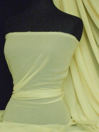 Chiffon Soft Touch Sheer Fabric Material- Light Lemon Q354 LTLMN