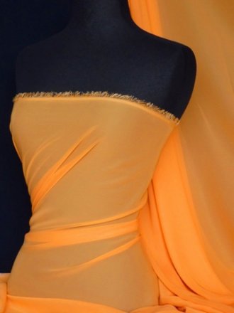 Chiffon Soft Touch Sheer Fabric Material- Light Orange Q354 LTOR