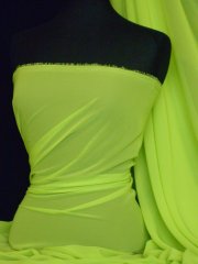 Chiffon Soft Touch Sheer Fabric Material- Lime Green Q354 LMGRN