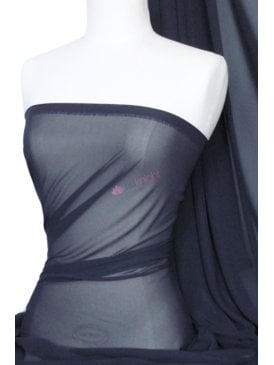 Chiffon Soft Touch Sheer Fabric Material- Midnight Navy Q354 MDNY