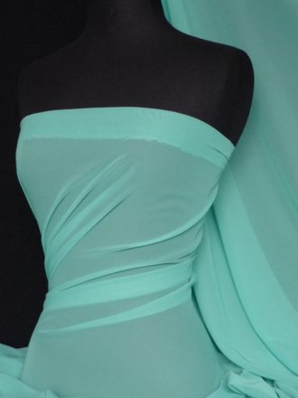 Chiffon Soft Touch Sheer Fabric Material- Mint Green Q354 MNT