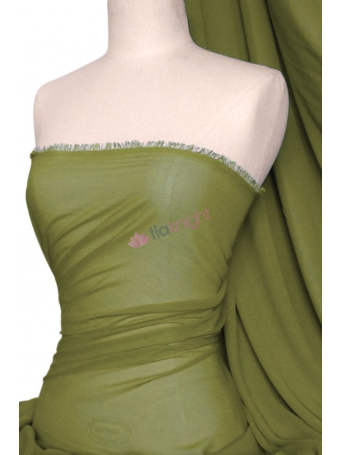 Chiffon Soft Touch Sheer Fabric Material- Olive Q354 OLV