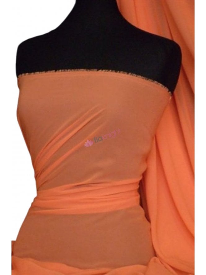 Chiffon Soft Touch Sheer Fabric Material- Orange Q354 OR