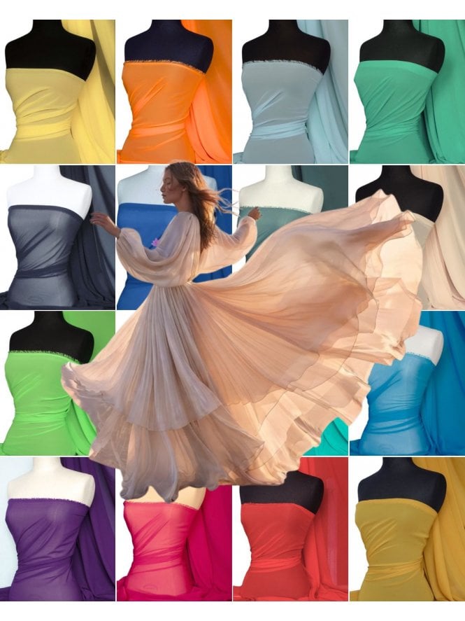 Chiffon Soft Touch Sheer Fabric Material- Q354