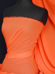 Chiffon Soft Touch Sheer Fabric Material- Tangerine Q354 TANG