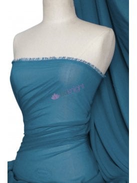 Chiffon Soft Touch Sheer Fabric Material- Teal Blue Q354 TL
