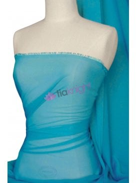 Chiffon Soft Touch Sheer Fabric Material- Turquoise Q354 TQS