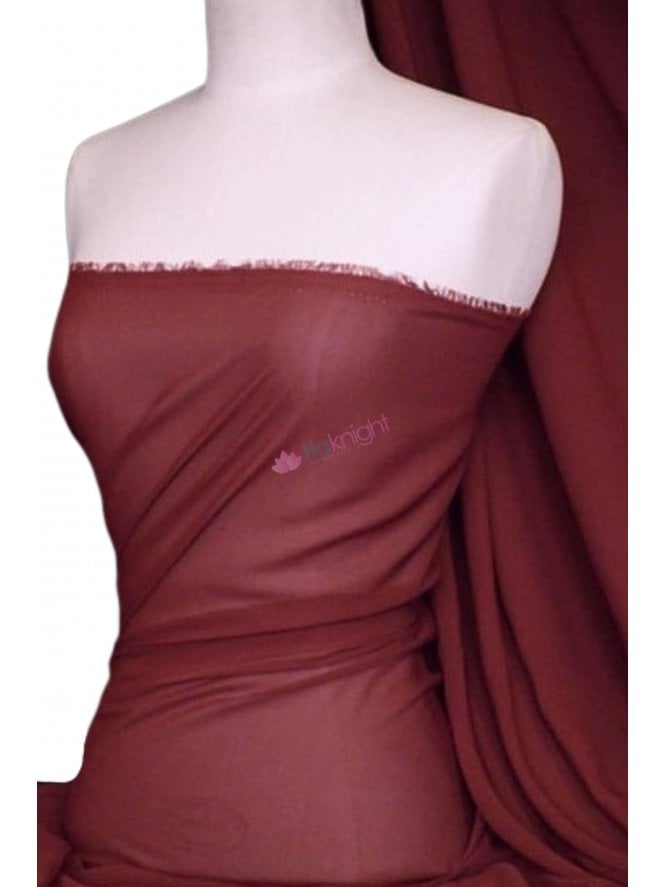 Chiffon Soft Touch Sheer Fabric Material- Wine Q354 WN