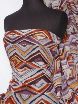 Chiffon Soft Touch Sheer Fabric- Multi Abstract Q997 MLT