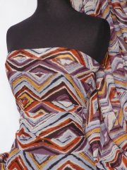 Chiffon Soft Touch Sheer Fabric- Multi Abstract Q997 MLT