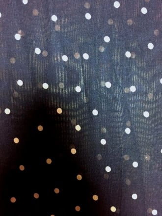 Chiffon Soft Touch Sheer Fabric - Navy/Stone Polka CHF238 NYSTN