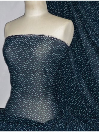 Chiffon Soft Touch Sheer Fabric - Navy/Turquoise Confetti PCH26 NYTQS