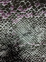 Chiffon Soft Touch Sheer Fabric - Purple Reptile CHF240 PPLBK