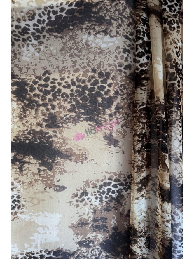 Chiffon Soft Touch Sheer Fabric- Safari Mocha Brown SQ954 BR