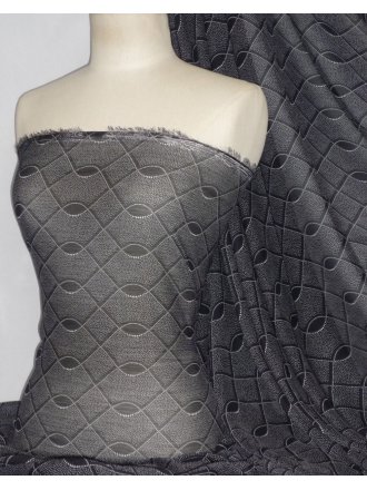 Chiffon Soft Touch Sheer Fabric - Sia Design PCH24 BKWHT