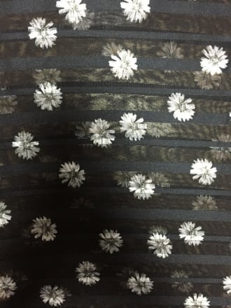Chiffon Soft Touch Sheer Stripe Fabric - Ditsy Daisies CHF231 BKIV